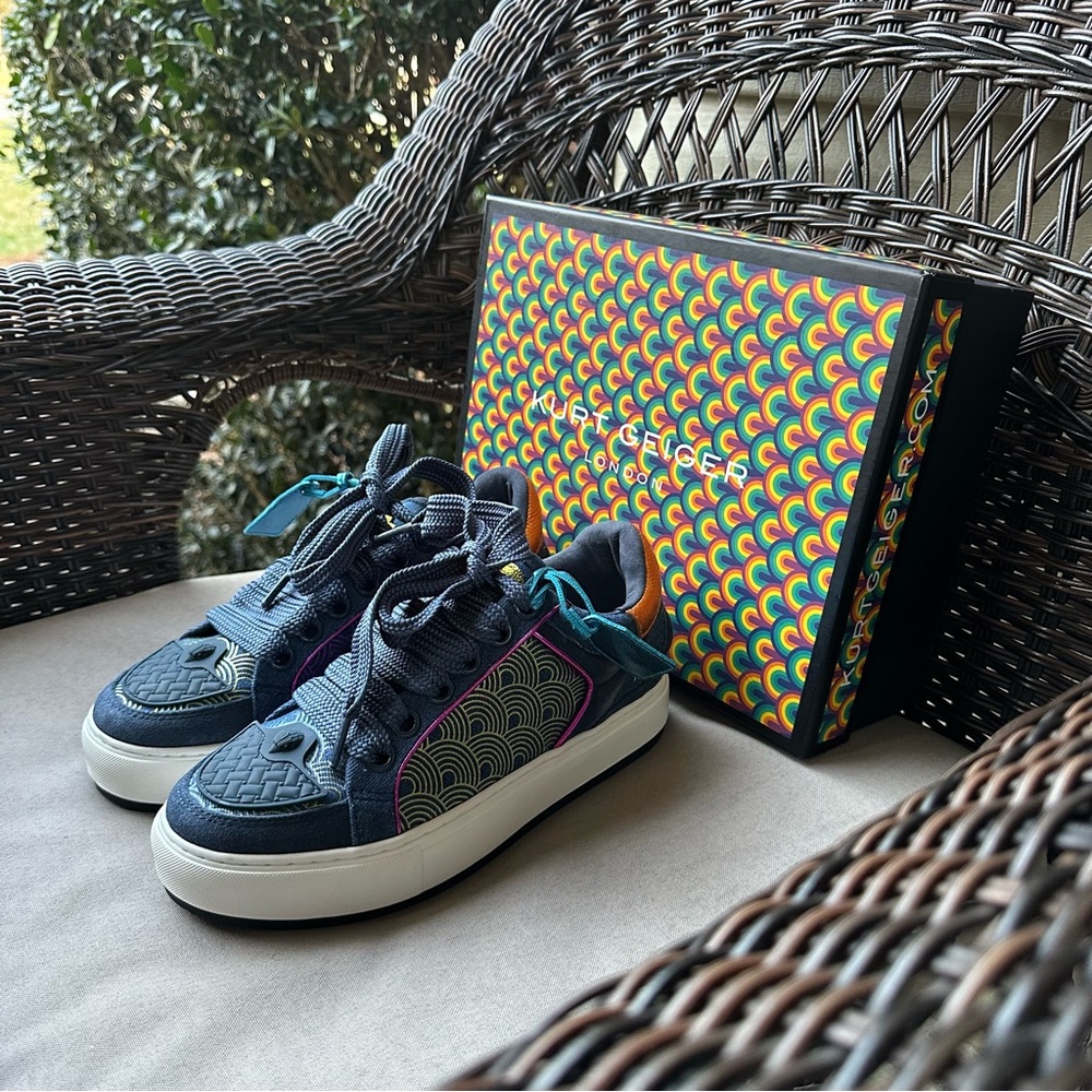 Kurt Geiger Southbank Blue Other Fabric Leather Sneakers US 9 EUR 40 - Picture 6 of 15